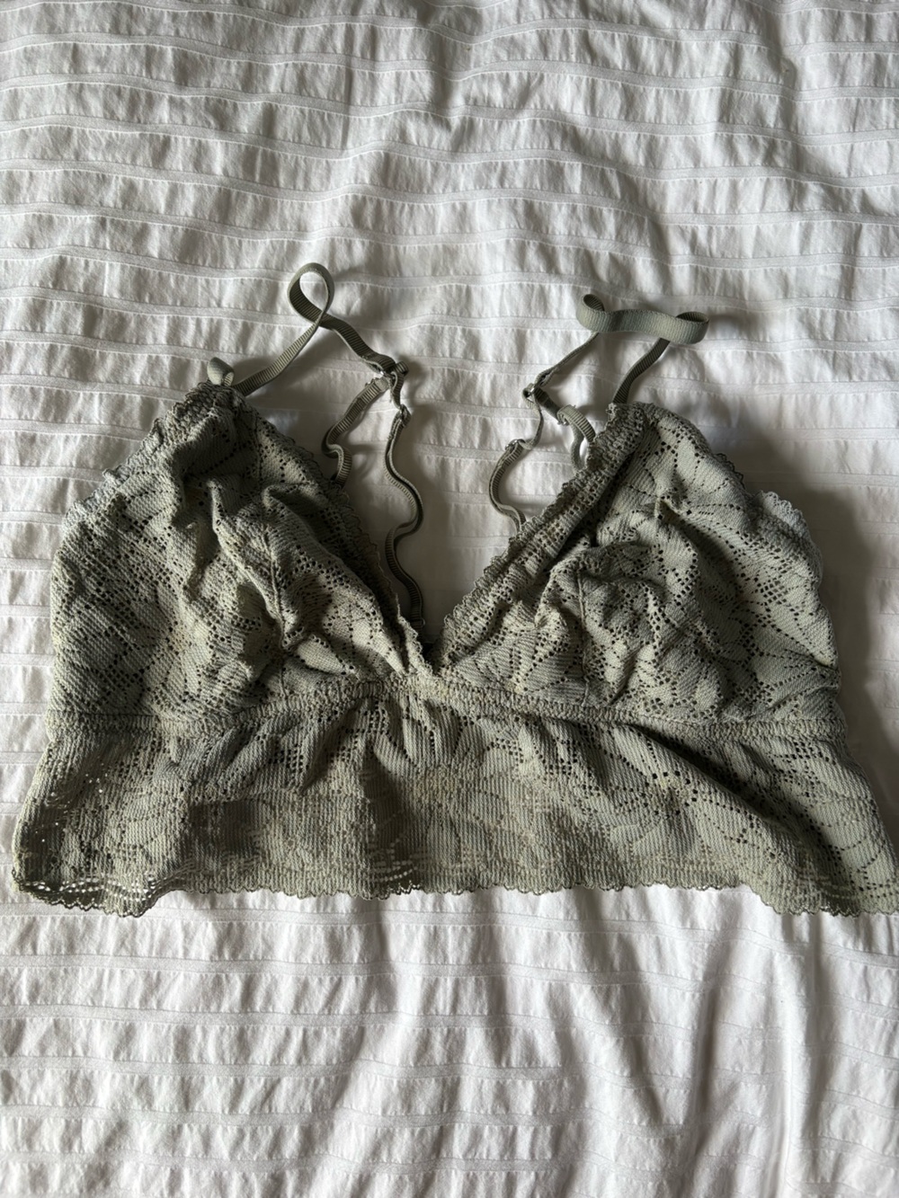 aerie Olive Green Crochet Lace Bralette